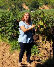 blind woman touching the grape