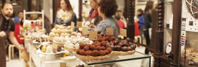 inside a patisserie of Barcelona