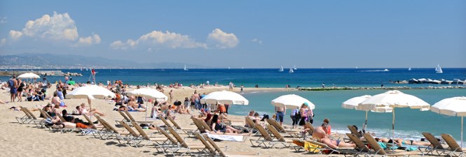 sunbathing at the beach