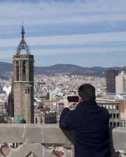 Man in Basilica of Sants Màrtirs Just i Pastor viewpoint