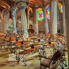 Crypt of Gaudí's Colonia Güell - church interior